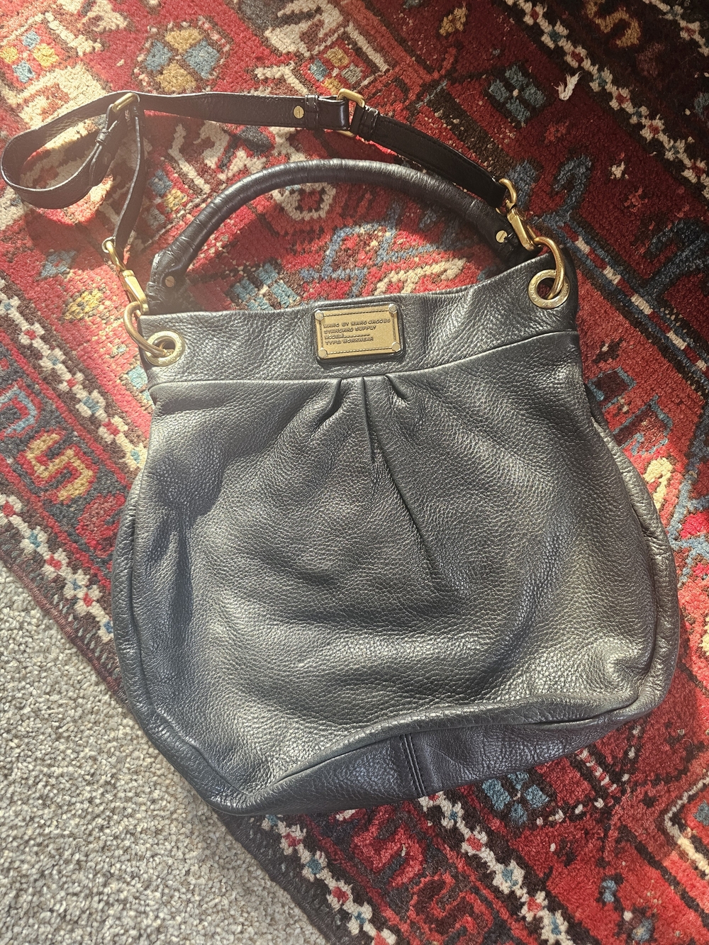 Marc By Marc Jacobs Classic Q Hillier Leather Hobo Shoulder Bag